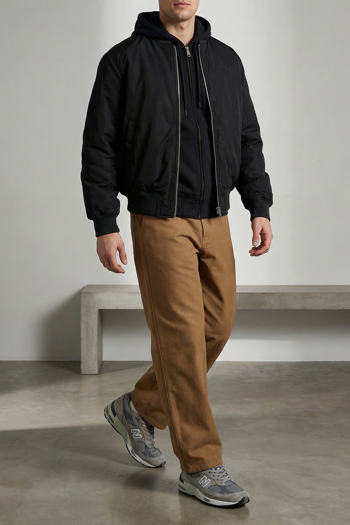 chase hoodie in heavy brushed polycotton jersey