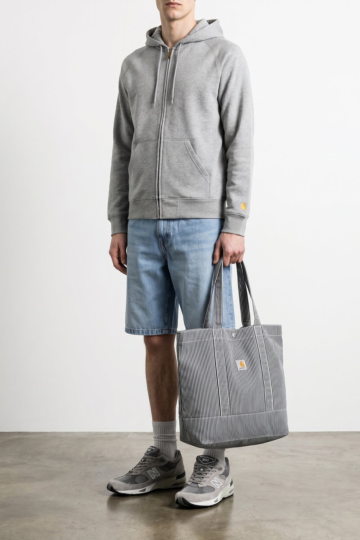 chase hoodie in heavy melange brushed polycotton jersey