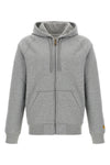 chase hoodie in heavy melange brushed polycotton jersey