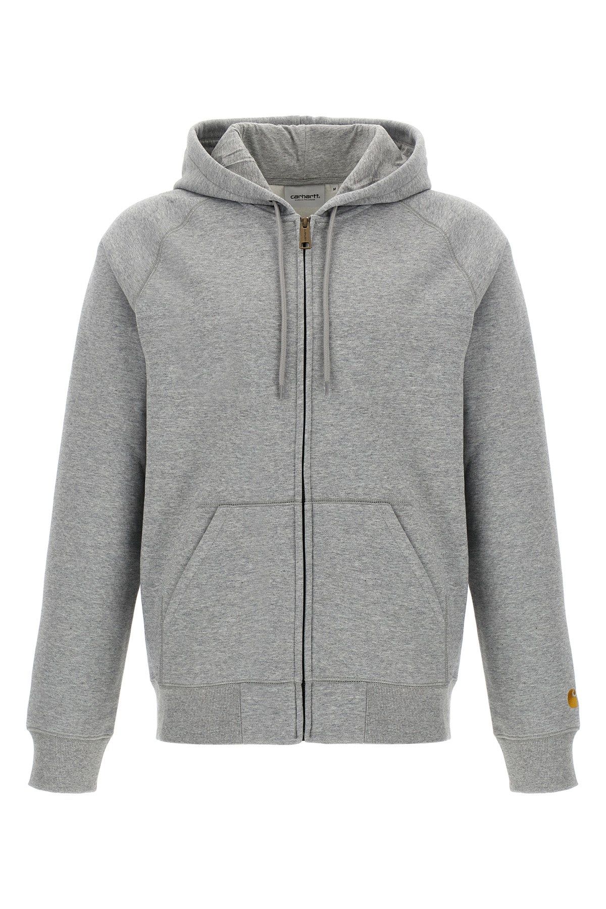 chase hoodie in heavy melange brushed polycotton jersey