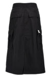 midi skirt cargo in cotton poplin of medium weight