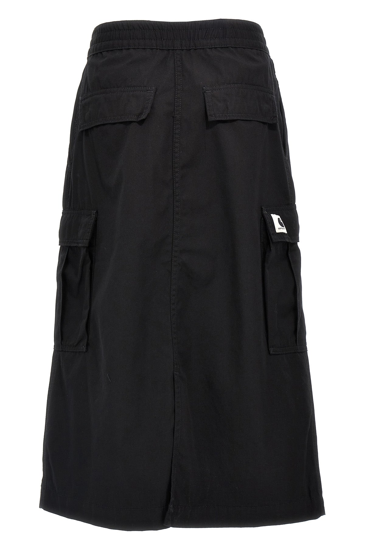 midi skirt cargo in cotton poplin of medium weight