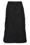 midi skirt cargo in cotton poplin of medium weight