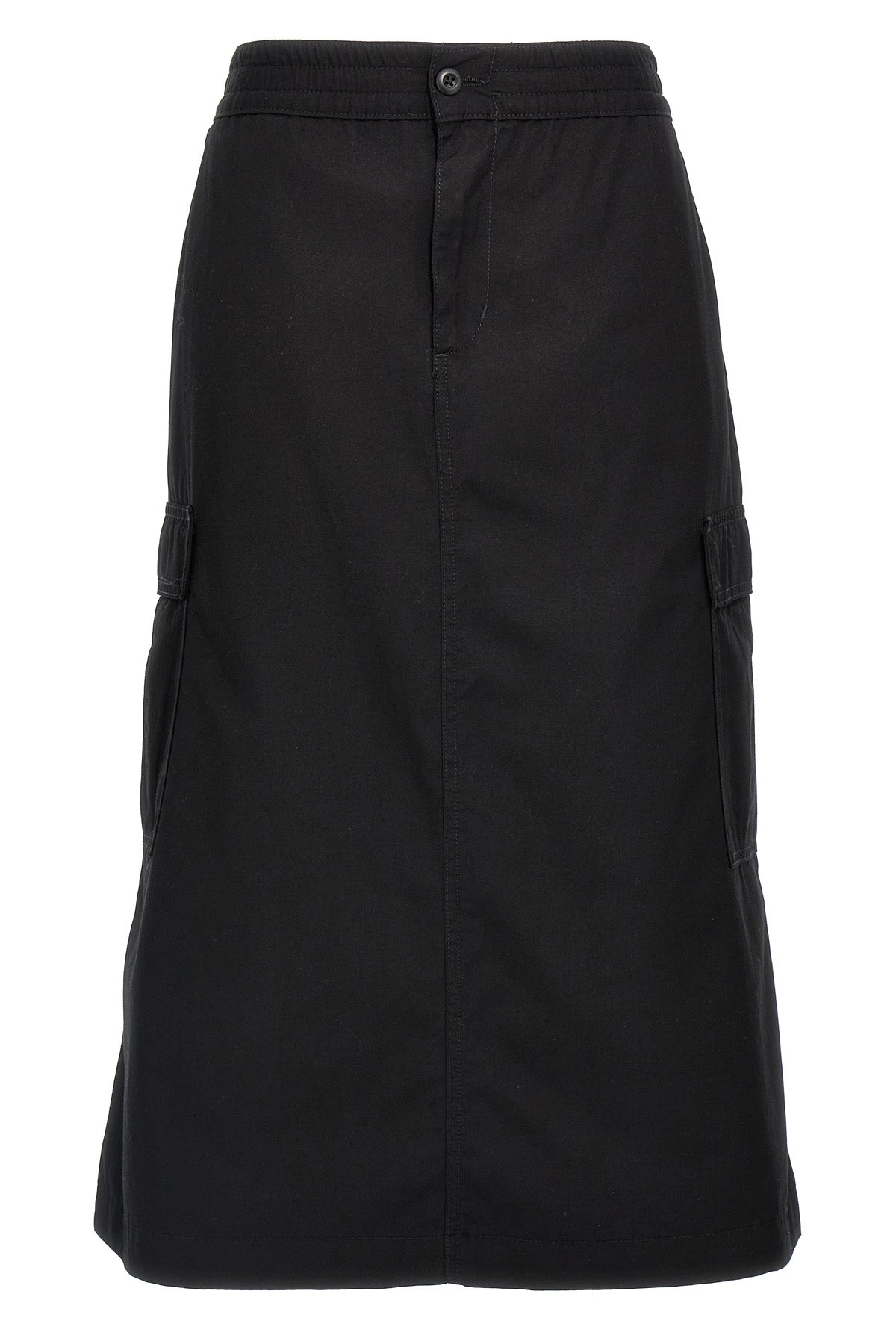midi skirt cargo in cotton poplin of medium weight