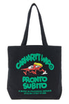 canvas graphic tote shopping bag in sturdy dearborn canvas