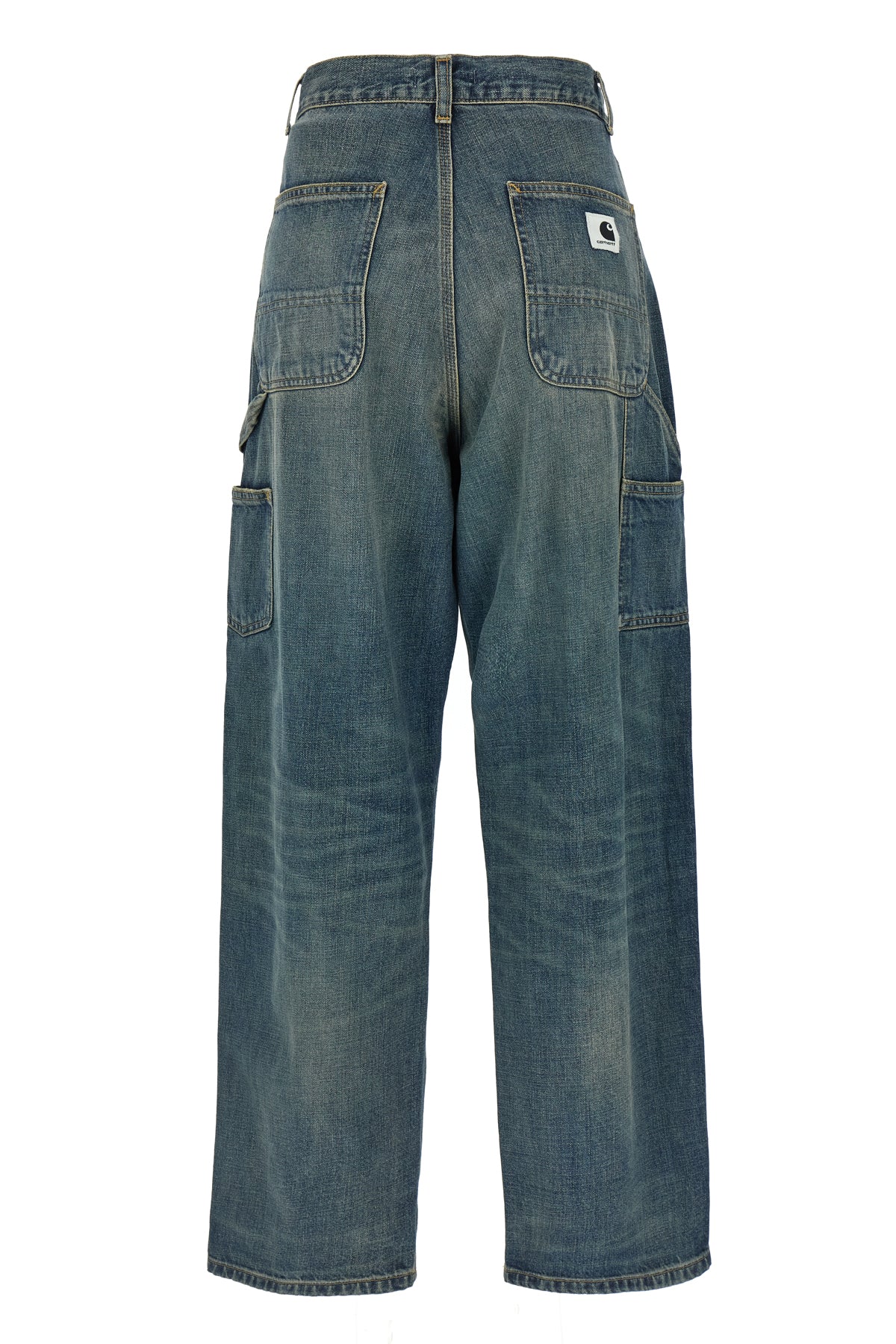 brandon single knee jeans in heavy camano stonewashed cotton denim