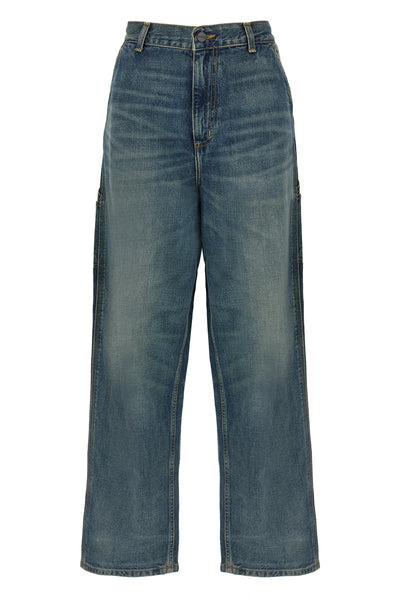 brandon single knee jeans in heavy camano stonewashed cotton denim