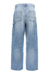 brandon single knee wide-leg denim jeans