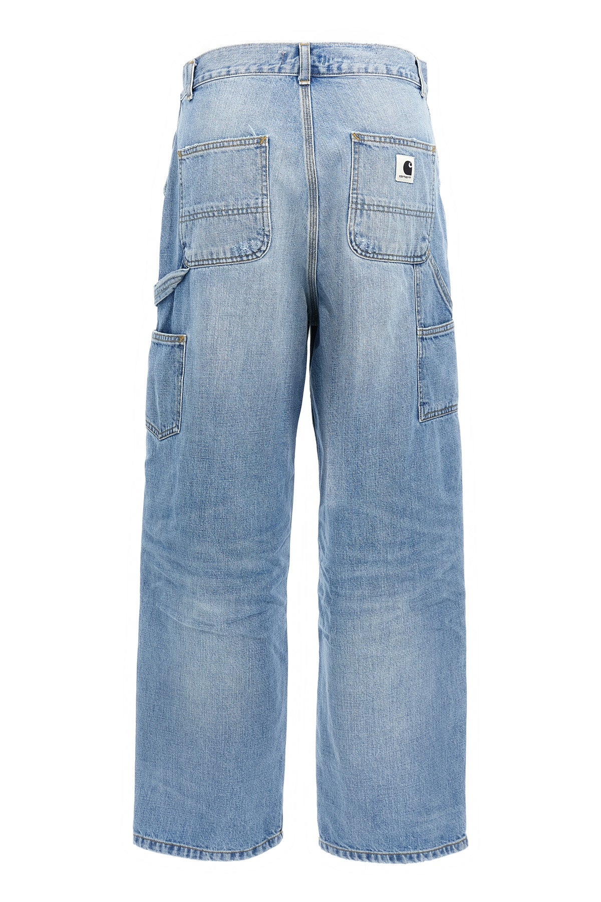 brandon single knee wide-leg denim jeans