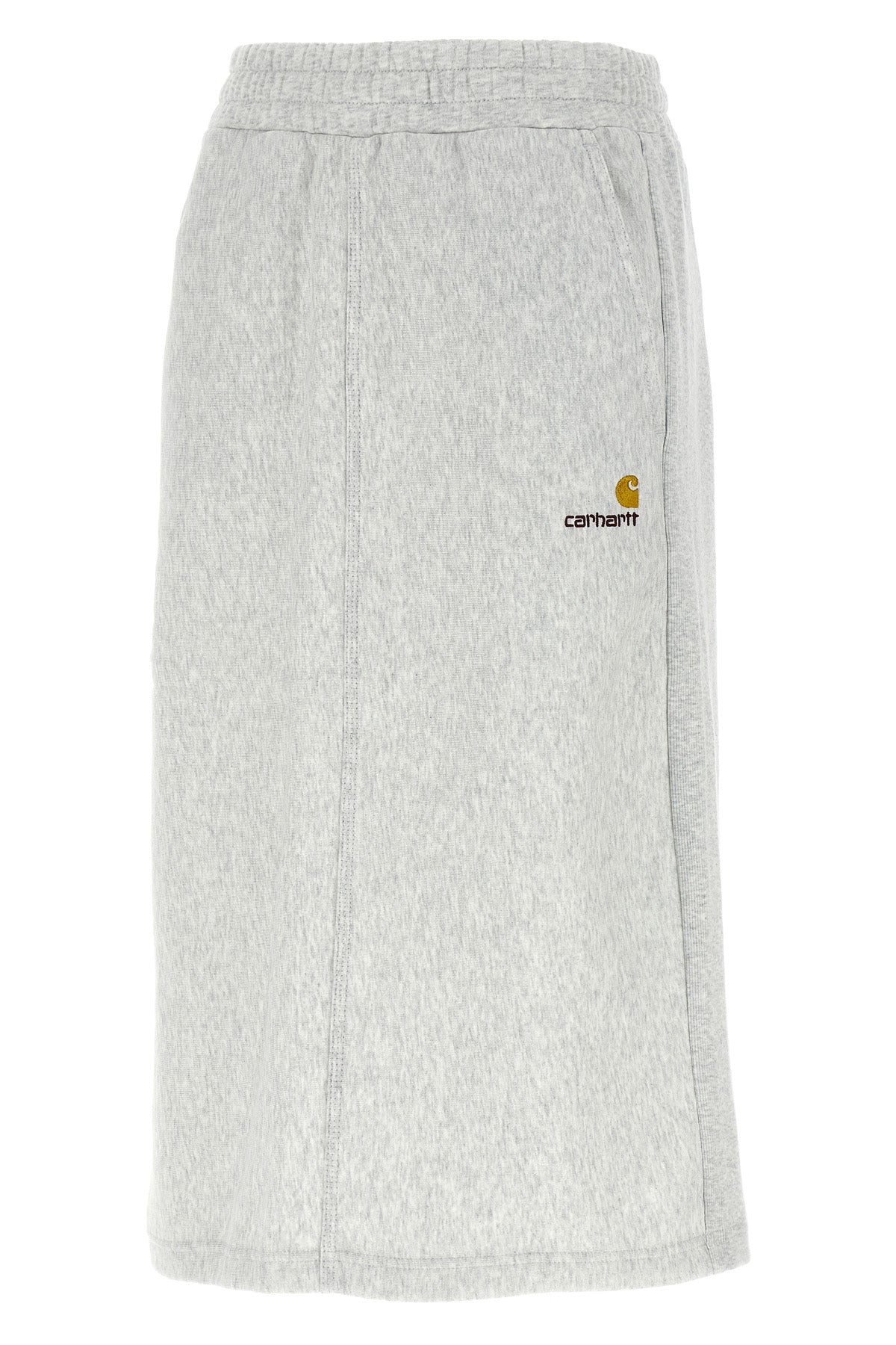 american script midi skirt in heavy brushed polyester-cotton jersey for a flee