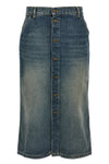 marvin midi skirt in used-effect smith denim