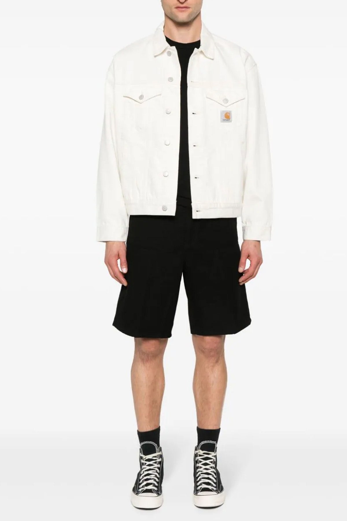 double knee cotton canvas bermuda shorts