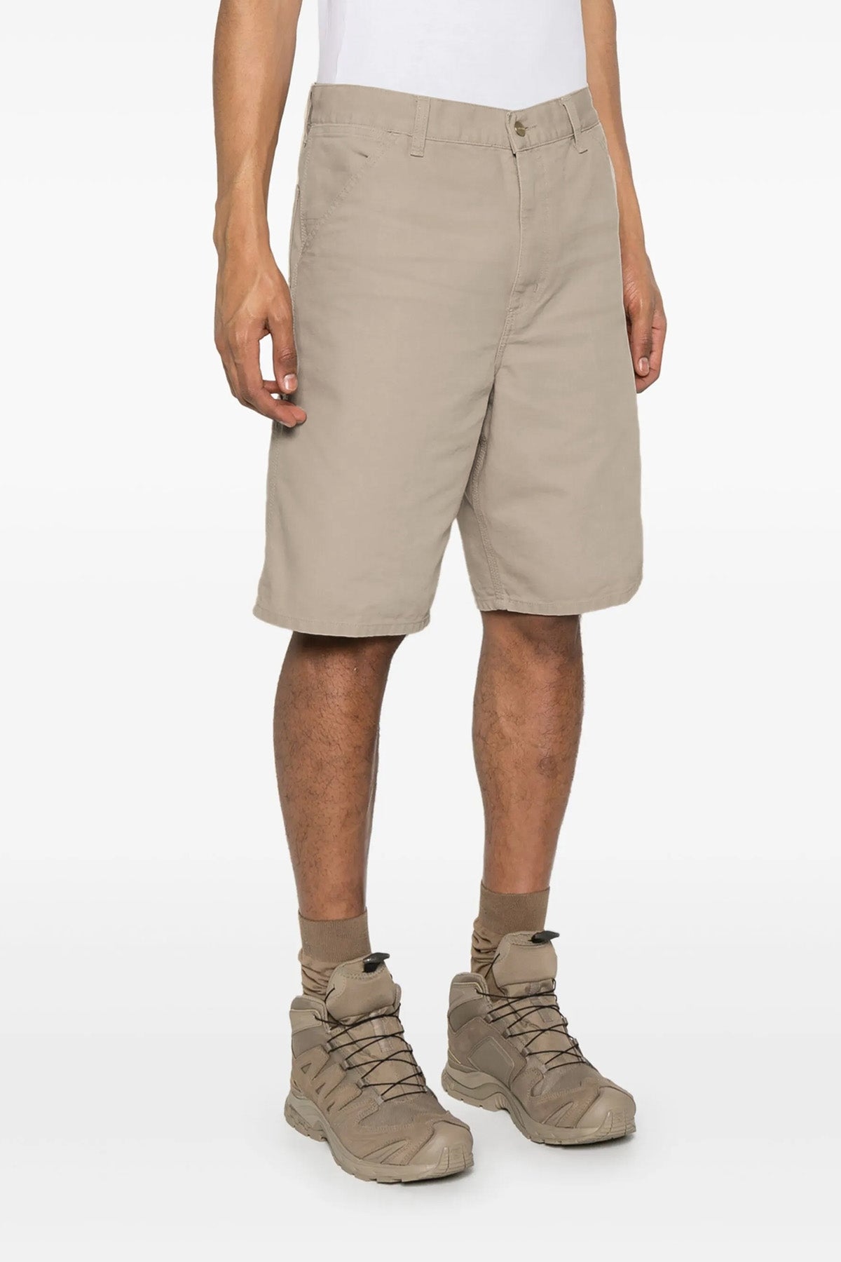 single knee cotton bermuda shorts
