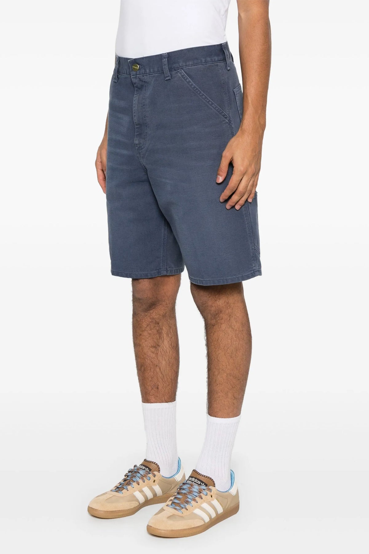 single knee cotton bermuda shorts
