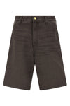 single knee bermuda shorts in heavy vintage effect dearborn cotton canvas