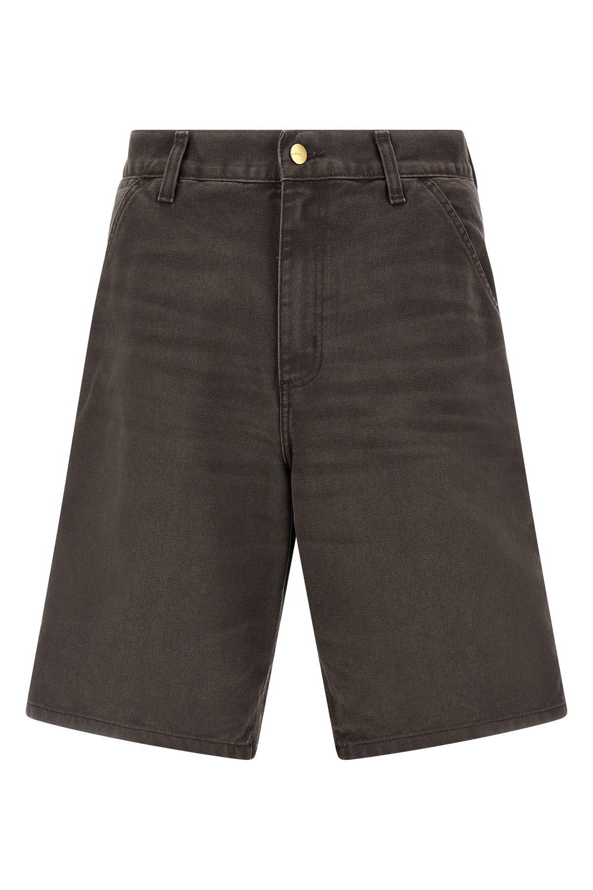 single knee bermuda shorts in heavy vintage effect dearborn cotton canvas