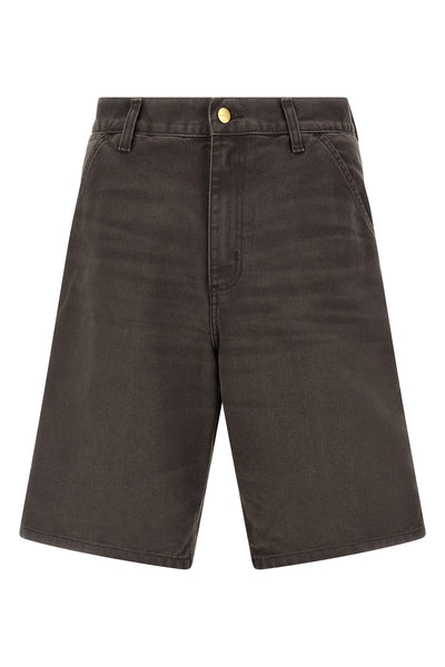 single knee bermuda shorts in heavy vintage effect dearborn cotton canvas