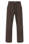 single knee trousers in heavy dearborn cotton canvas stone canvas wash