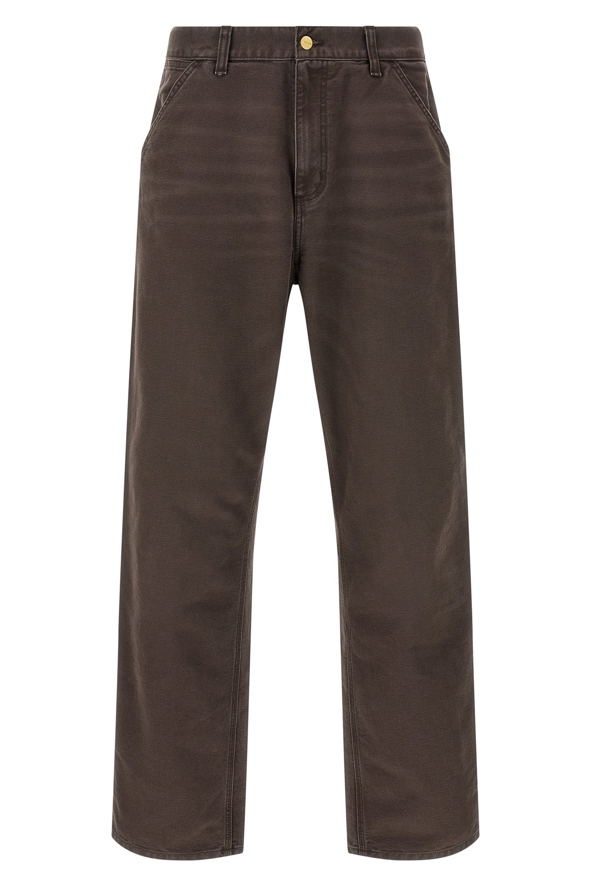 single knee trousers in heavy dearborn cotton canvas stone canvas wash