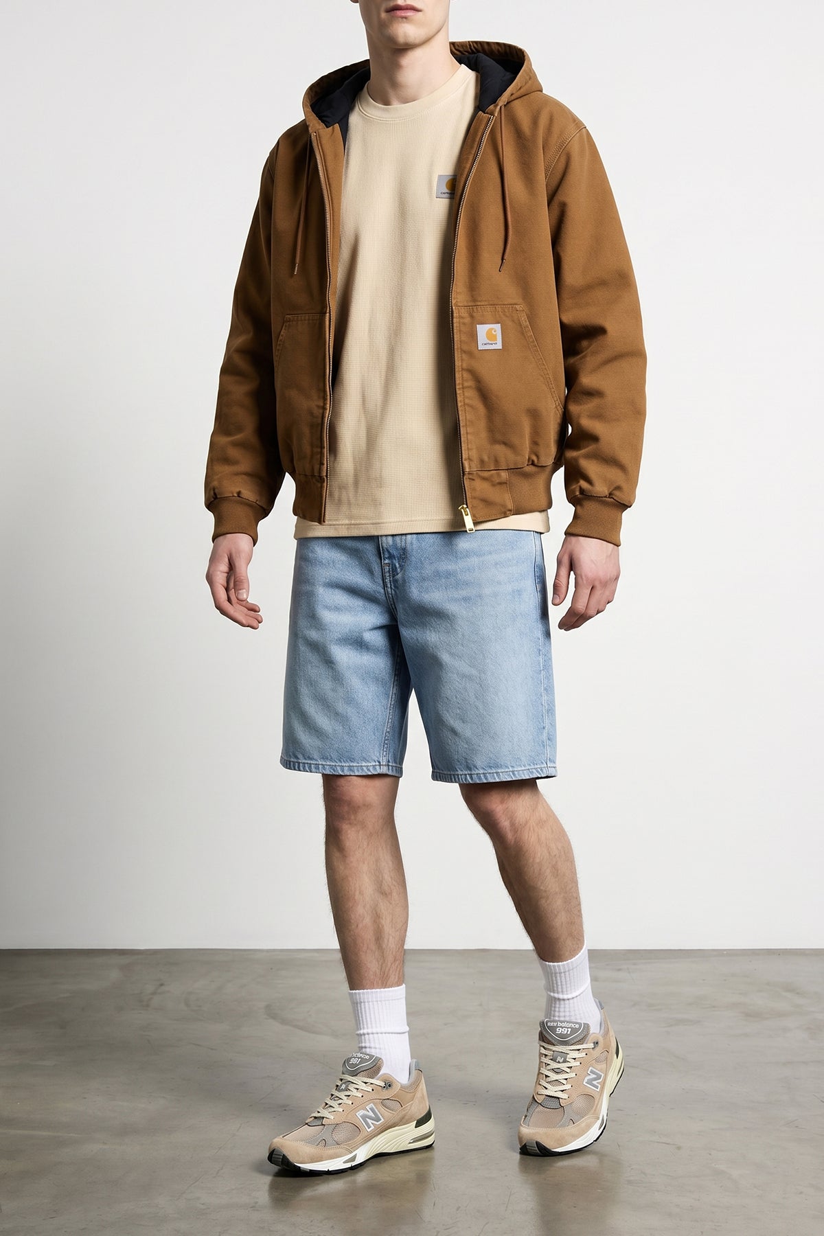 dearborn cotton canvas og active jacket of 340 grams stone canvas wash