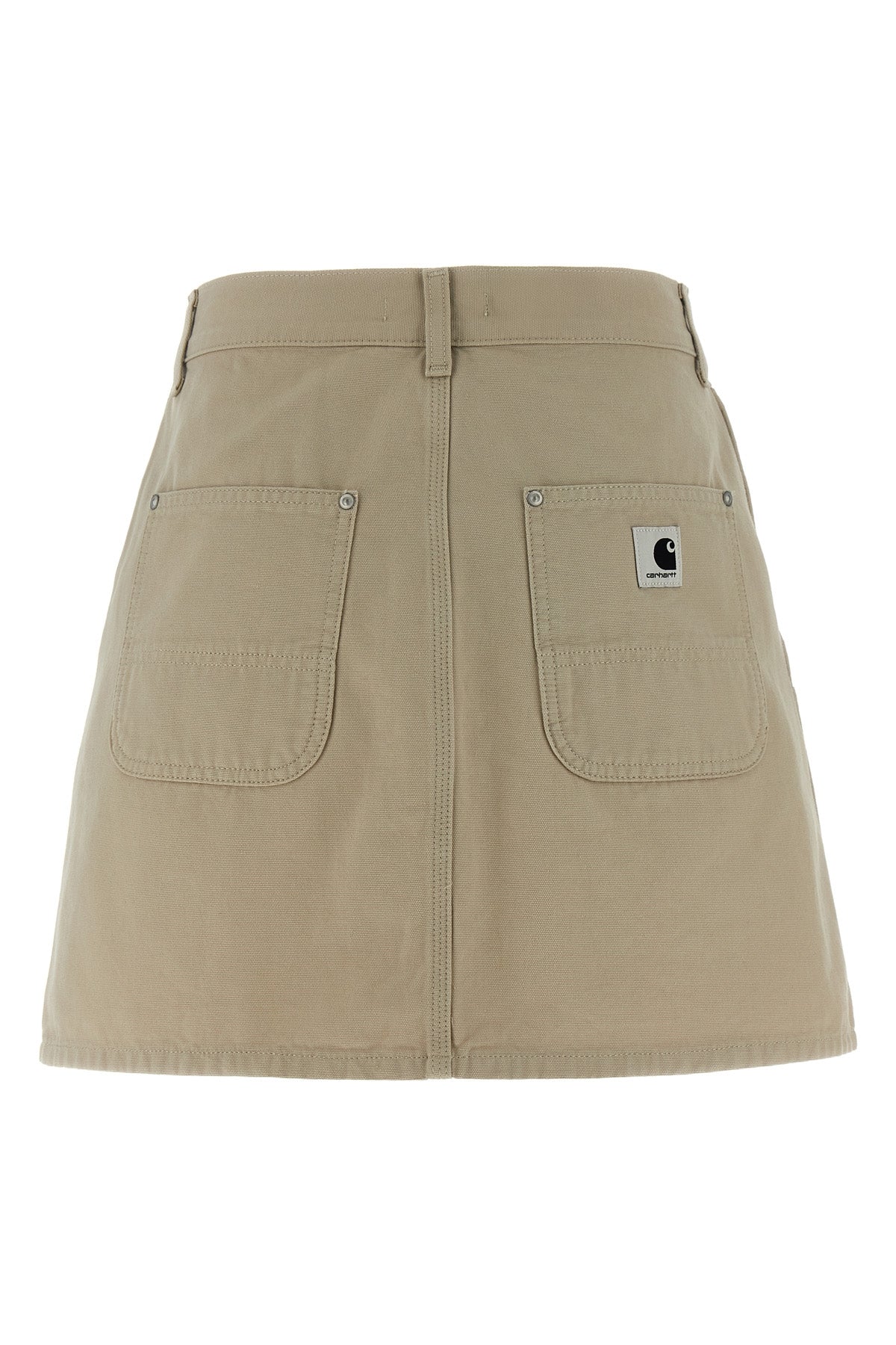 maeve double knee miniskirt in medium-weight cotton canvas subjected to washin
