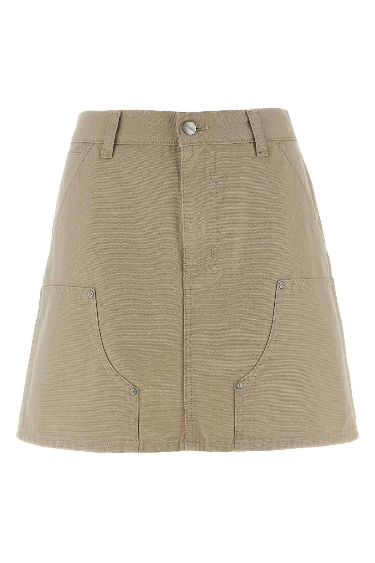 maeve double knee miniskirt in medium-weight cotton canvas subjected to washin