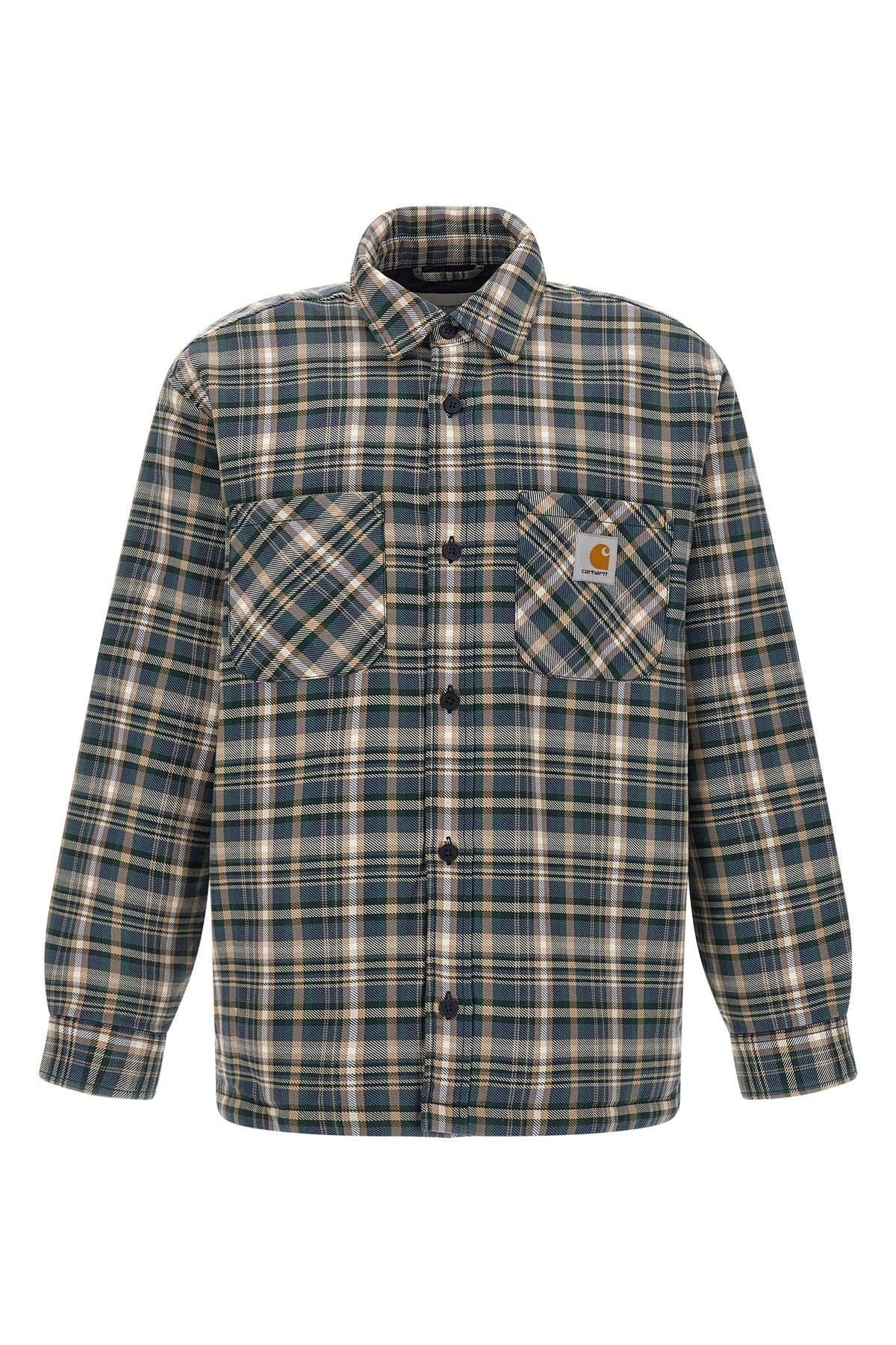 cronyn overshirt in medium-weight polyester-cotton twill dyed in patterned che