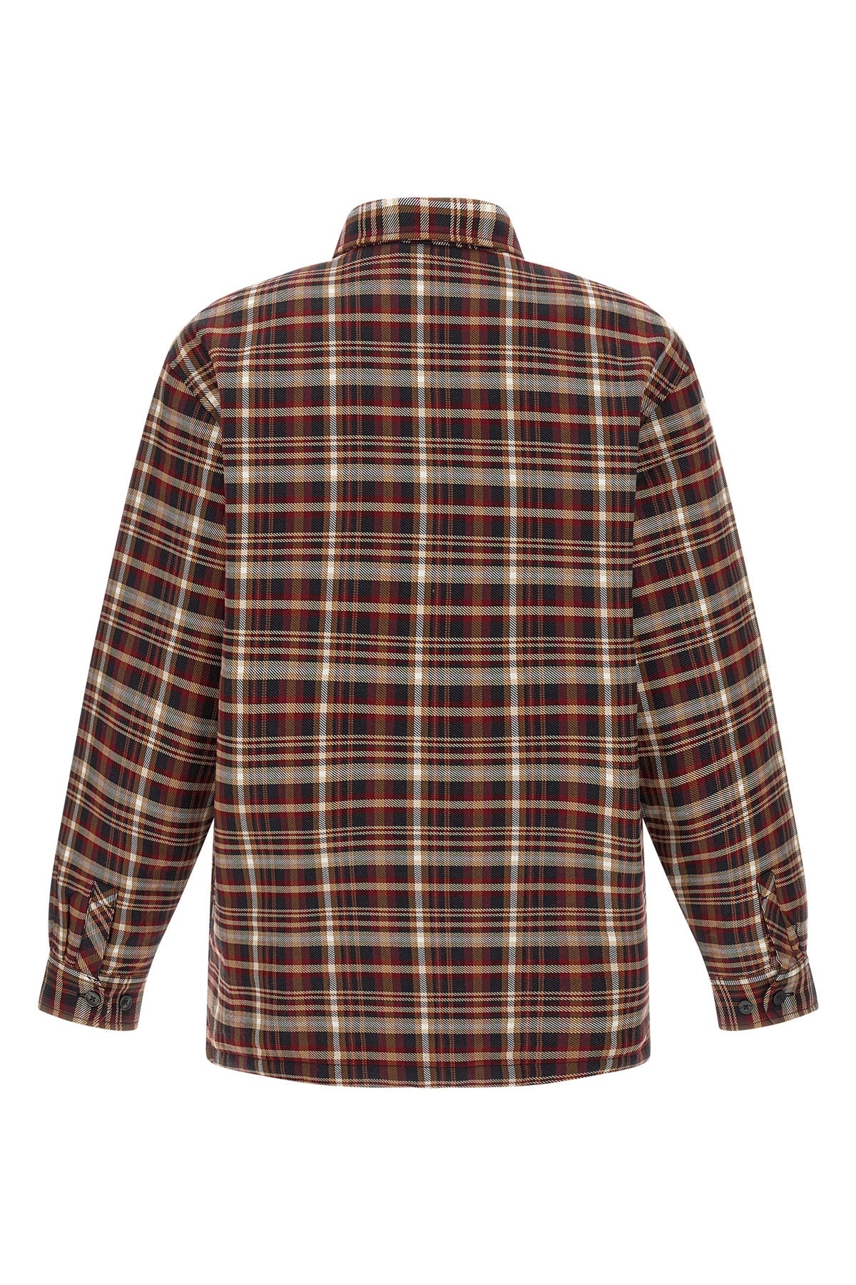 cronyn overshirt in medium-weight polyester-cotton twill dyed in patterned che