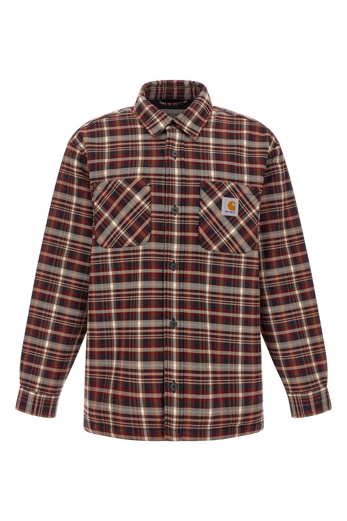 cronyn overshirt in medium-weight polyester-cotton twill dyed in patterned che