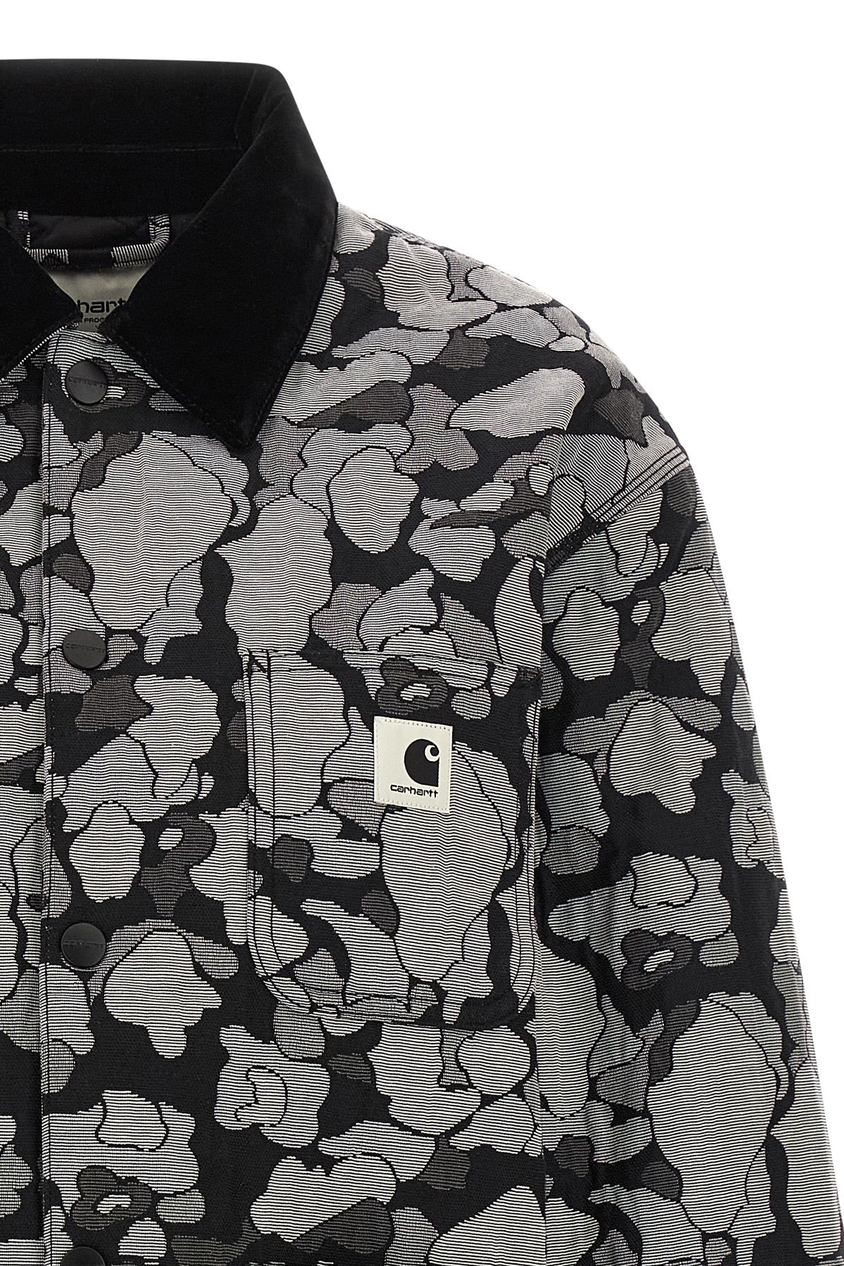 tapestry chore coat floral jacquard jacket in velvet jacquard