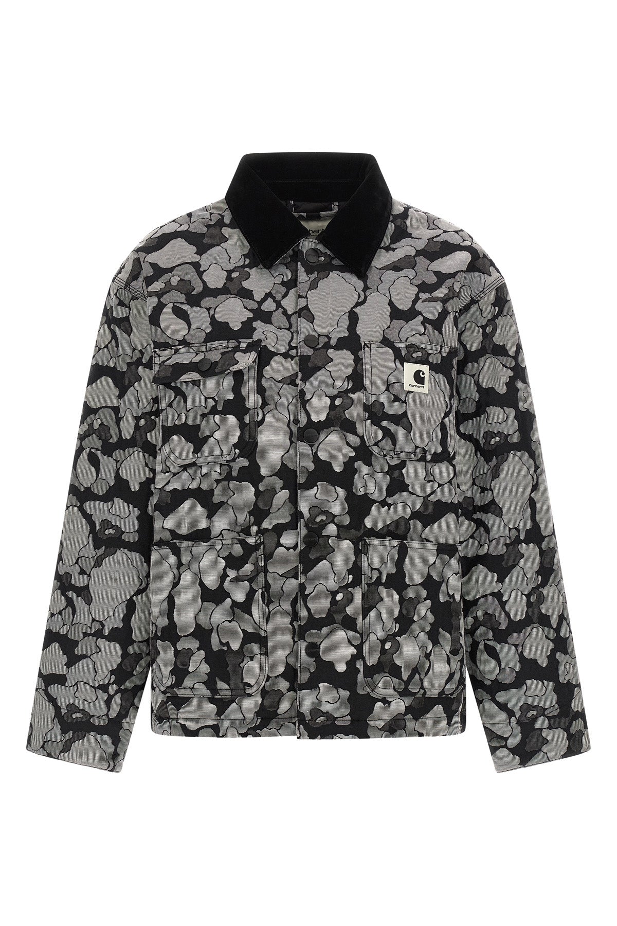 tapestry chore coat floral jacquard jacket in velvet jacquard