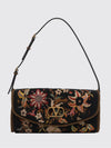 devain embroidered beaded bag with floral motif