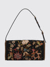 devain embroidered beaded bag with floral motif
