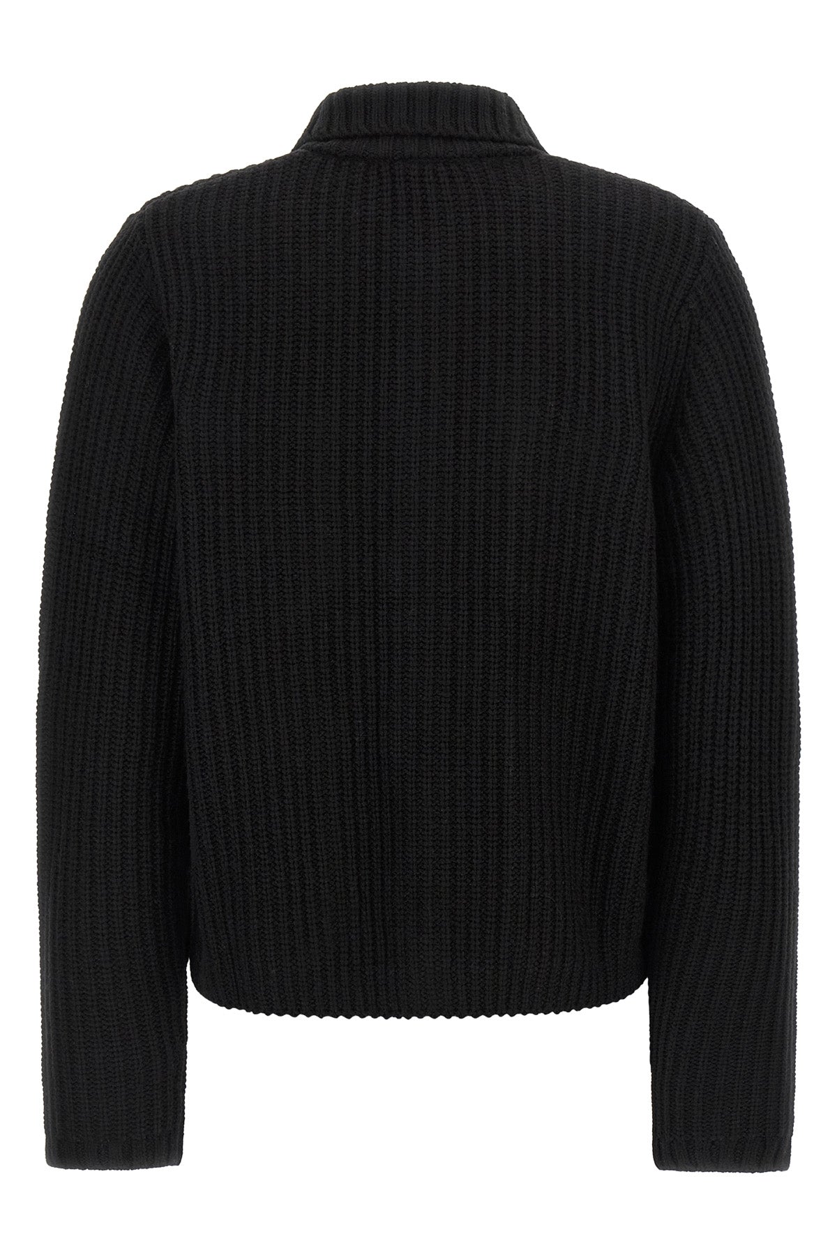 michigan sweater thick-weave ribbed wool blend cardigan