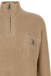 detroit half zip wool blend sweater