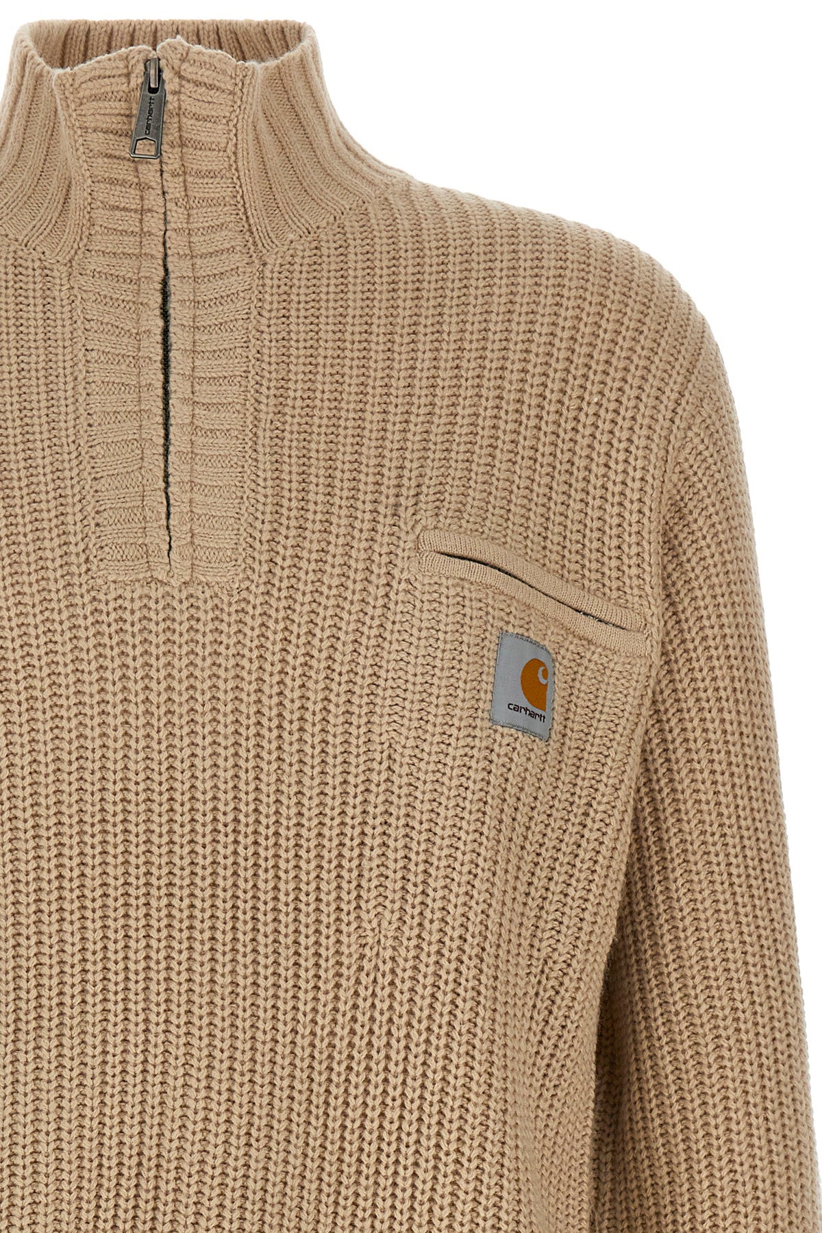 detroit half zip wool blend sweater
