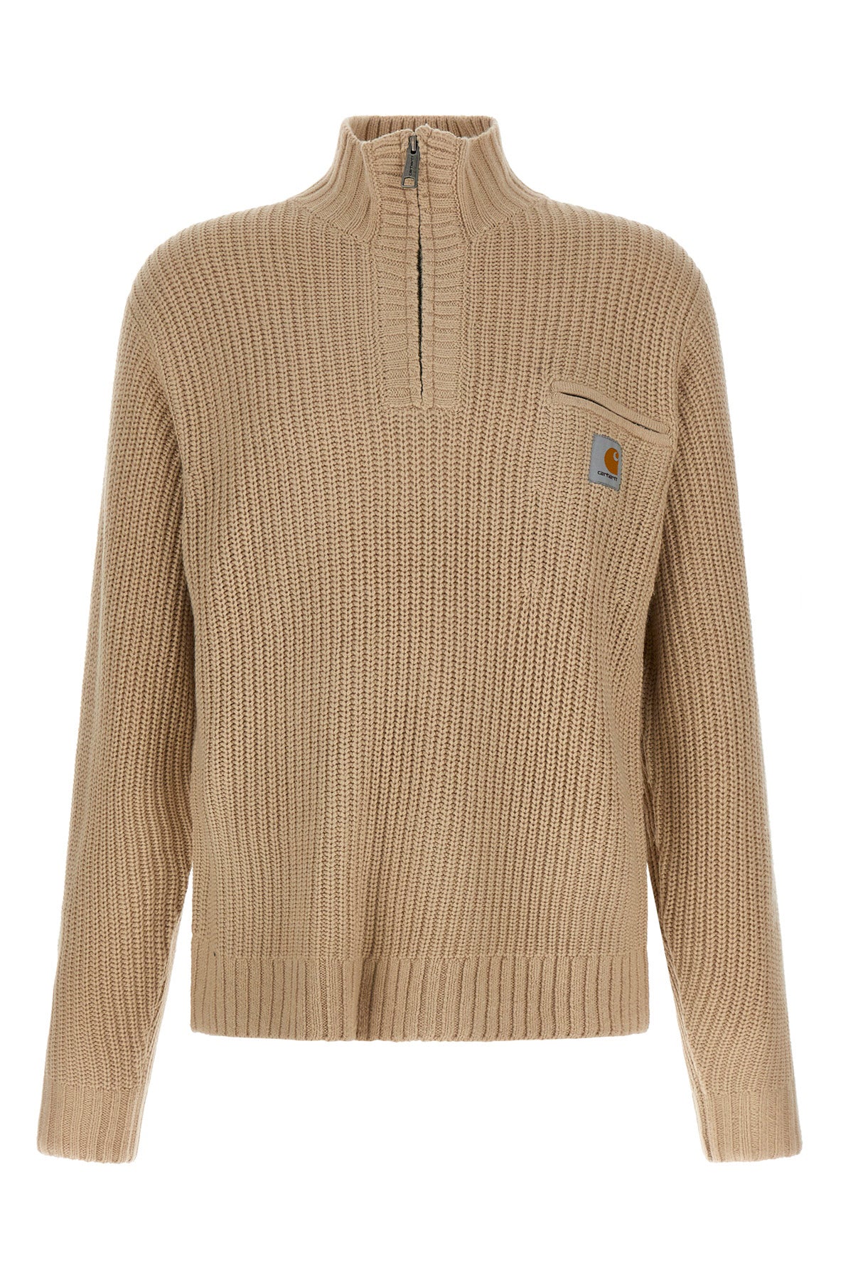 detroit half zip wool blend sweater