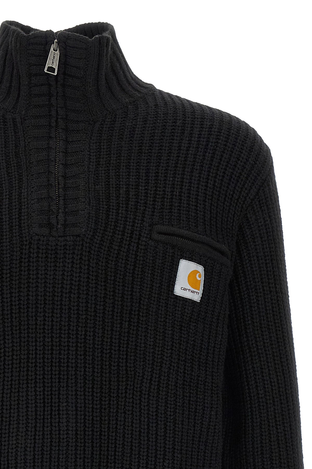 detroit half zip wool blend sweater