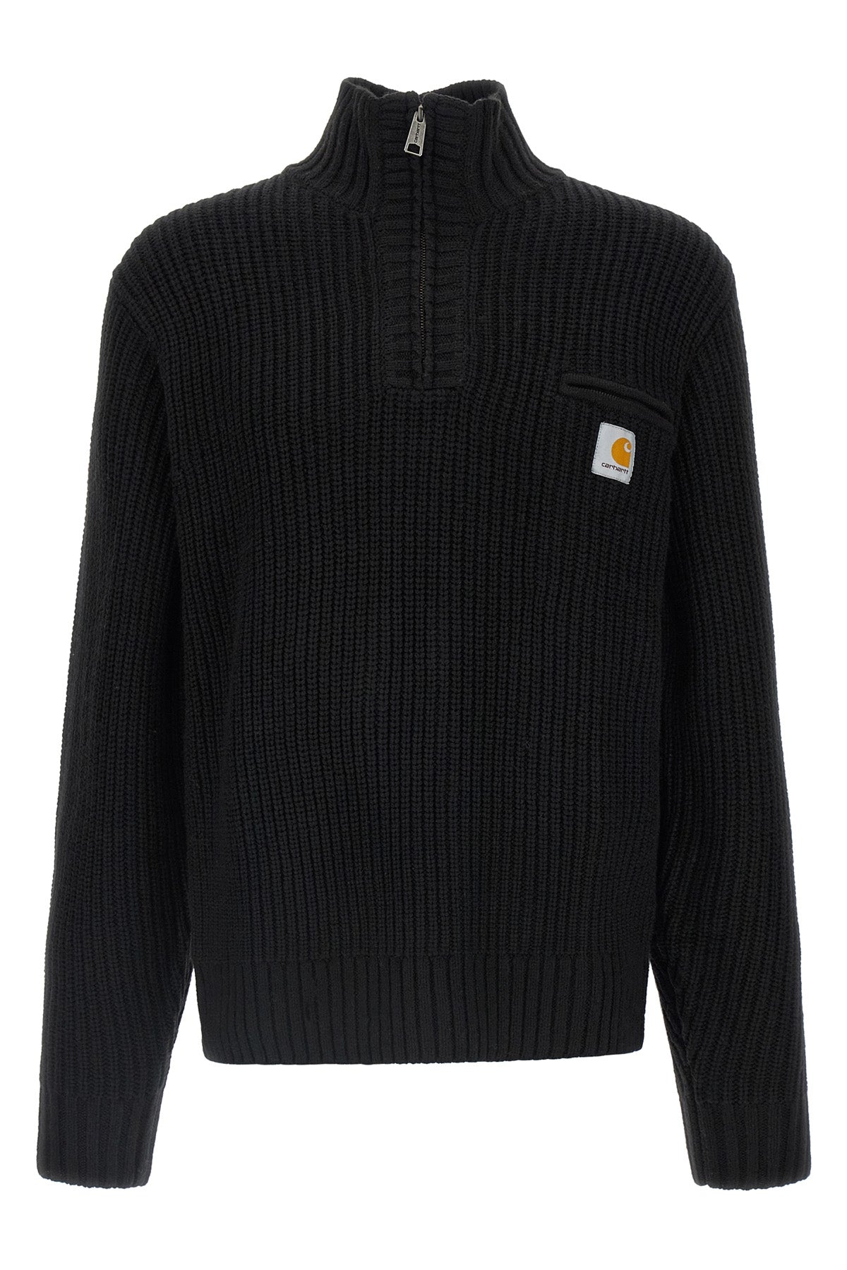 detroit half zip wool blend sweater