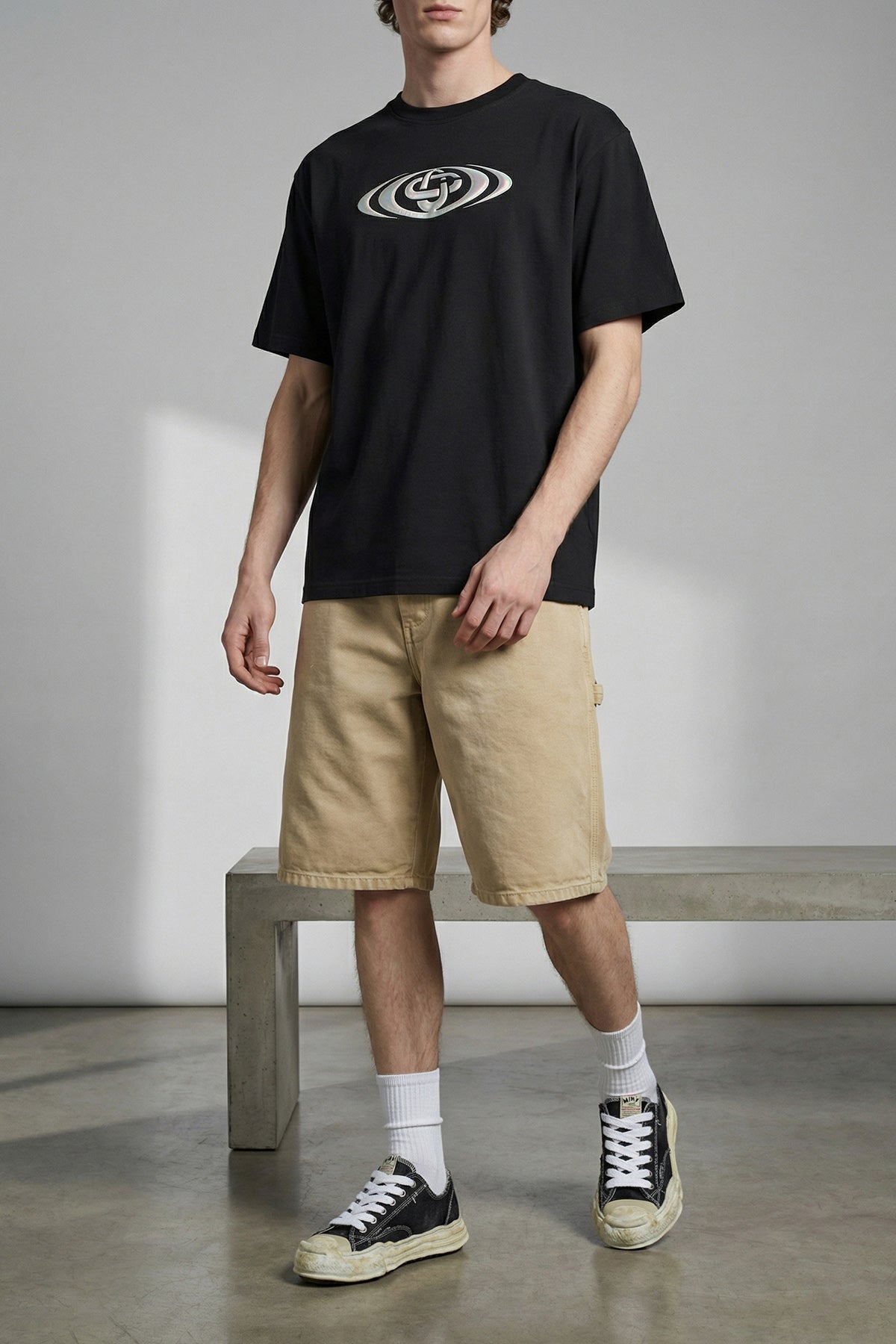 single knee dearborn cotton canvas bermuda shorts