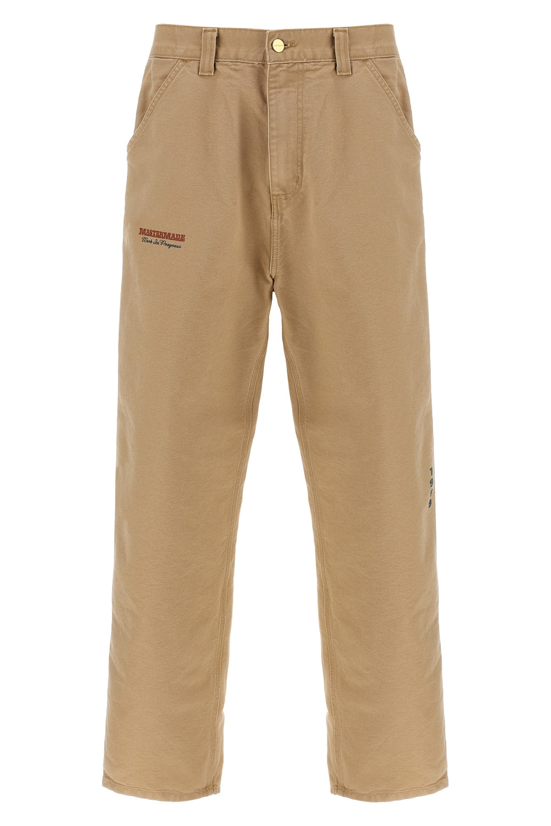 CARHARTT WIP L single knee graphic trousers in heavy dearborn cotton canvas