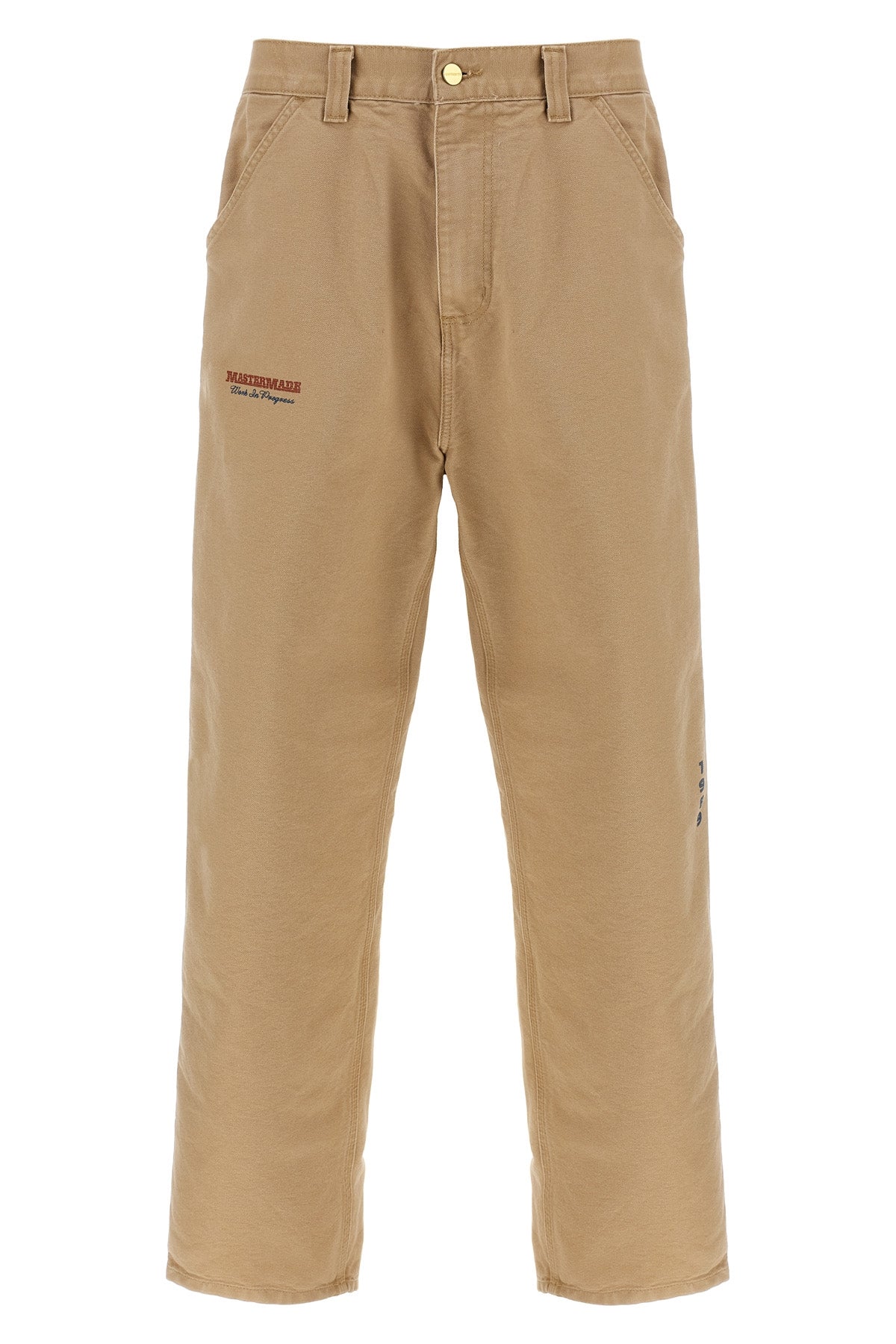 single knee graphic trousers in heavy dearborn cotton canvas