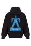 electric boogie hoodie in heavy brushed polyester-cotton jersey