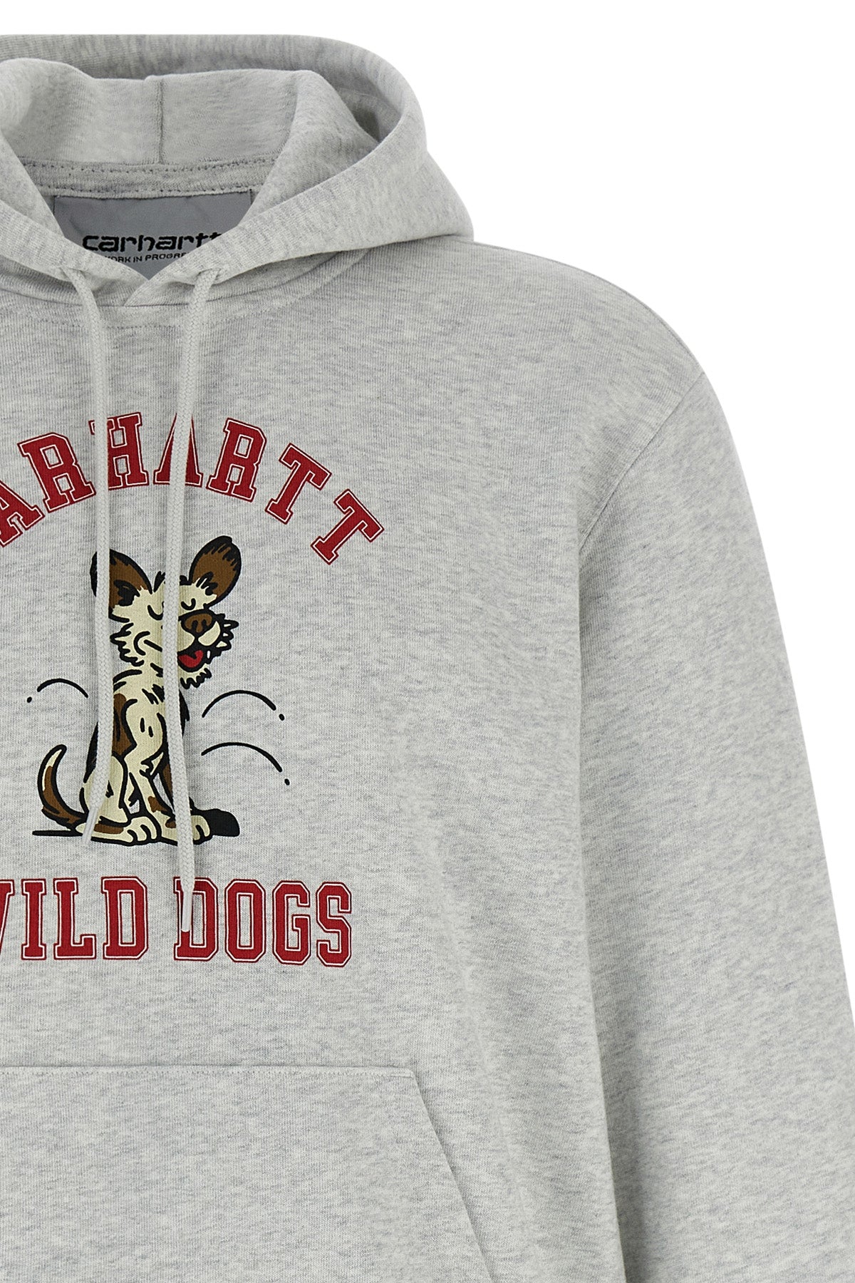 wild dog hoodie in heavy unbrushed mélange cotton jersey
