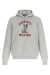 wild dog hoodie in heavy unbrushed mélange cotton jersey