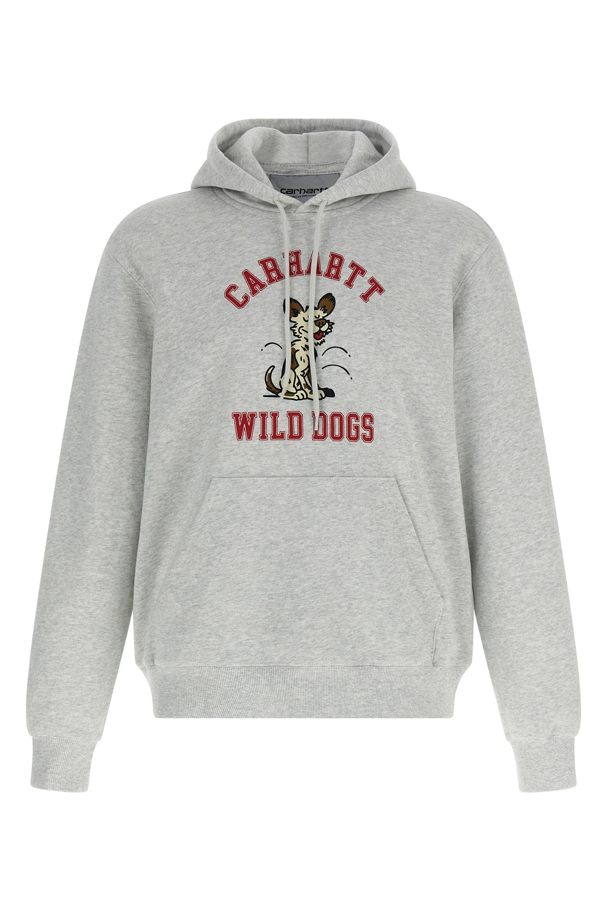 wild dog hoodie in heavy unbrushed mélange cotton jersey