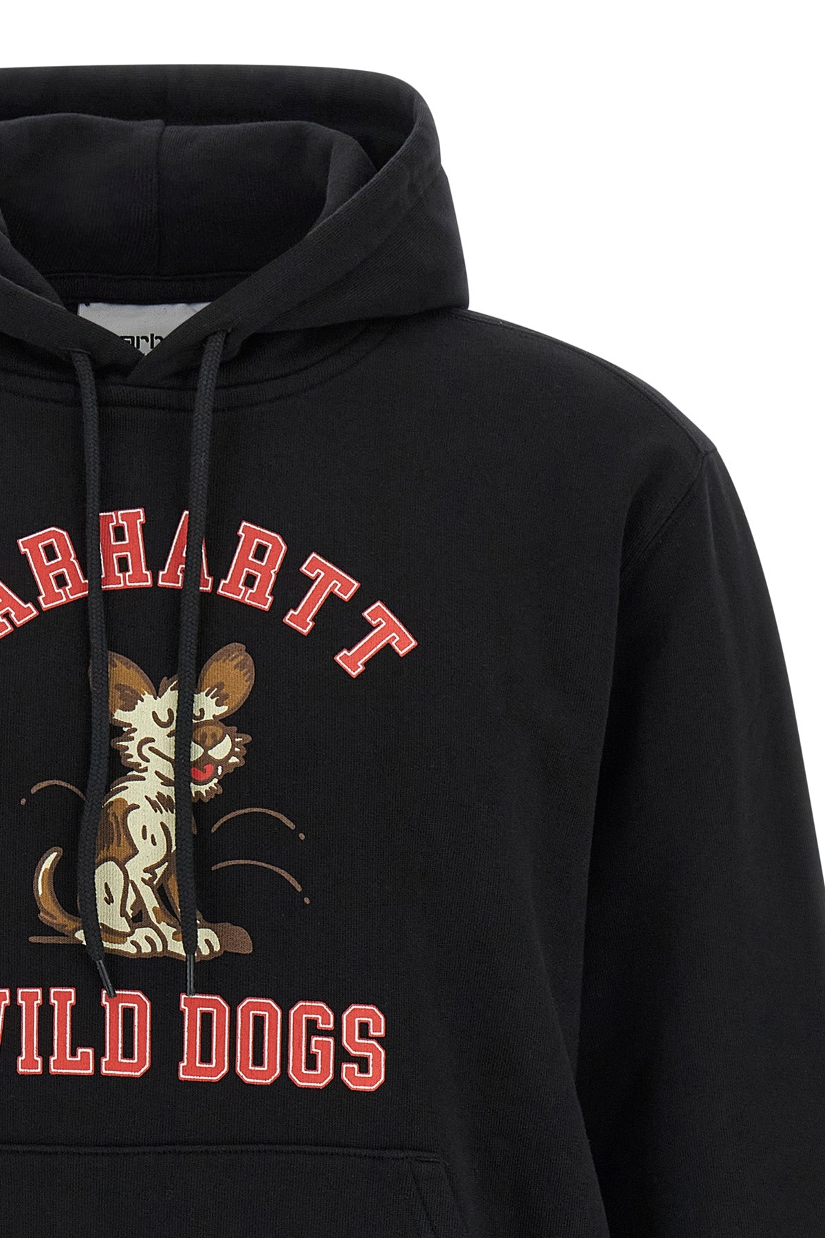 wild dog hoodie in heavy unbrushed mélange cotton jersey