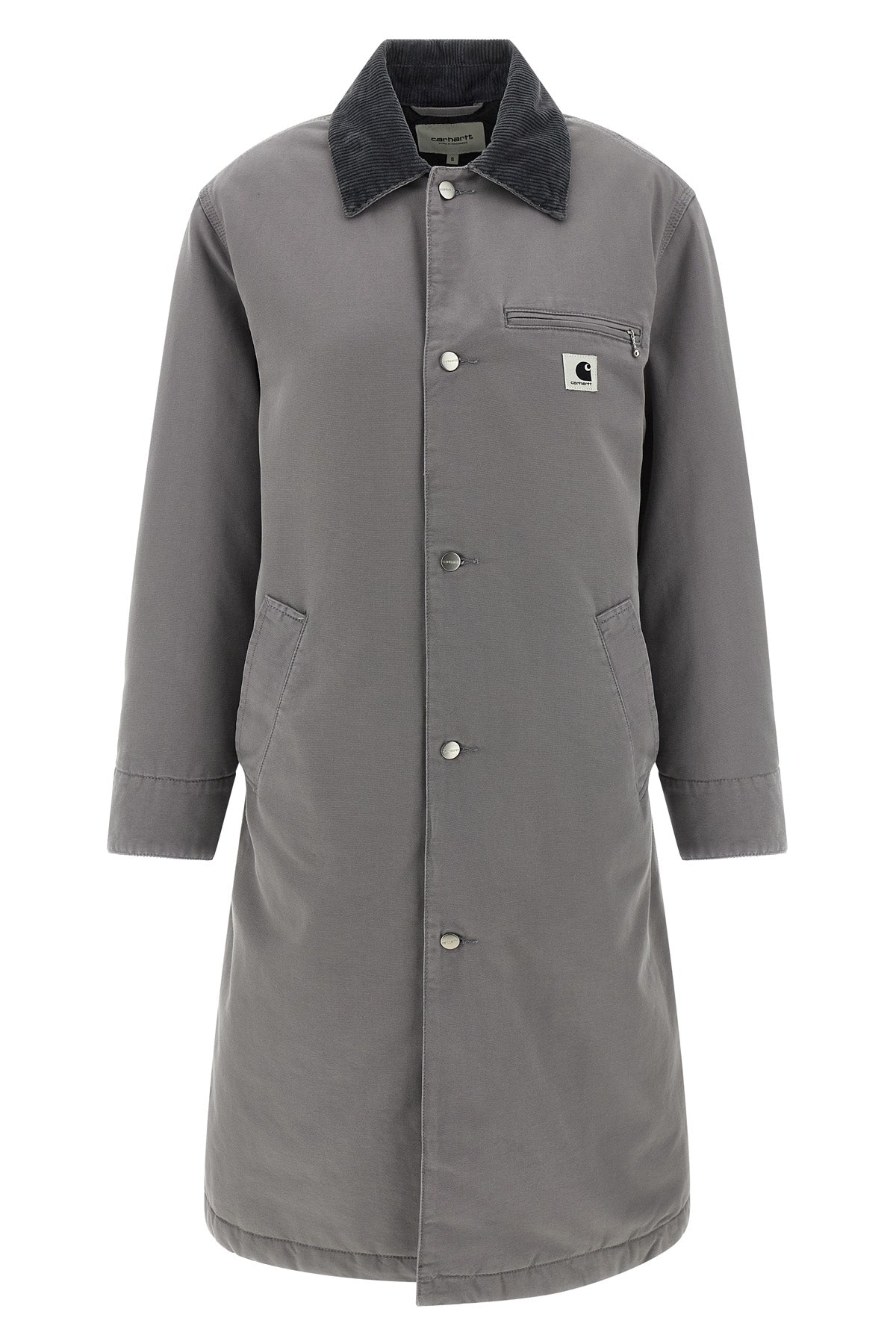 webster long coat in medium-weight cotton canvas