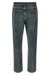 aaron pants used-effect wash cotton denim jeans
