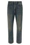 aaron pants used-effect wash cotton denim jeans